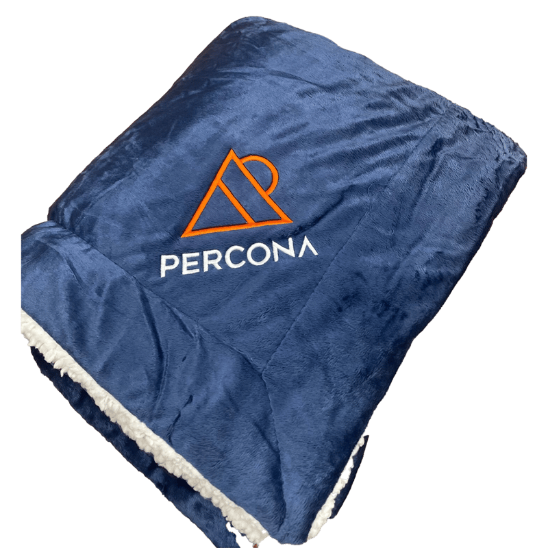Percona Navy Blue Sherpa Blanket - image1